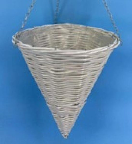 35cm PP Rattan White Round Cone Hanging Basket TD35cm H38cm