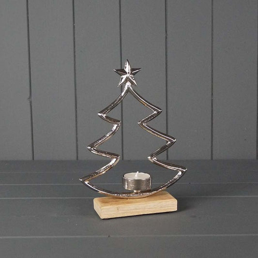 Metal Tree Tealight Holder L16.5xW5xH22.5cm