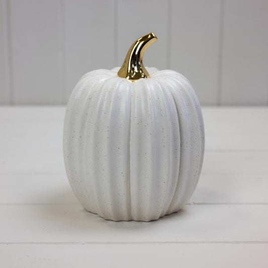 White Ceramic Pumpkin L13xW13xH16.8cm  Weight-576g
