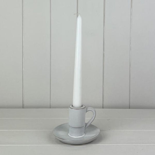 White Ceramic Canldle Holder L11xD11xH7.4cm  Weight-283g