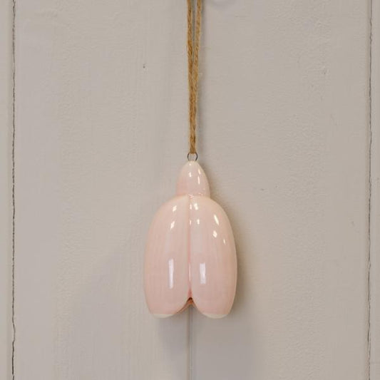 Pink Ceramic Hanging Flower Decoration L4.4xW4.4xH7.3cm