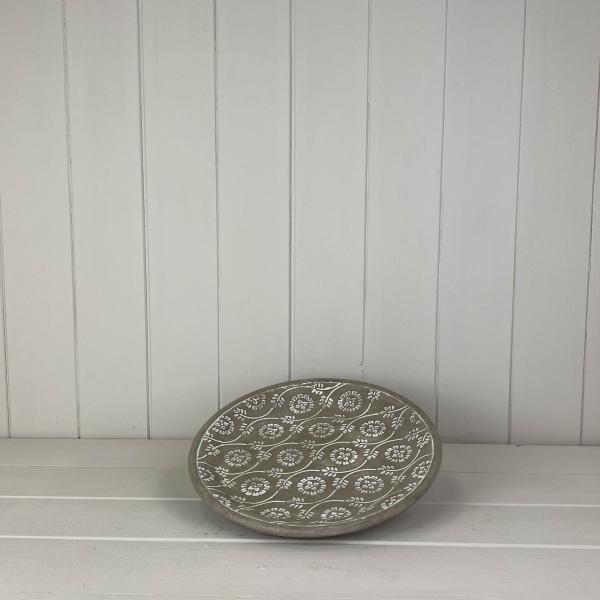 Small Patterned Concrete Plate D25 x H3