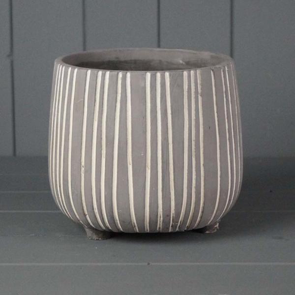 Striped Pot D18.5xH16.5cm