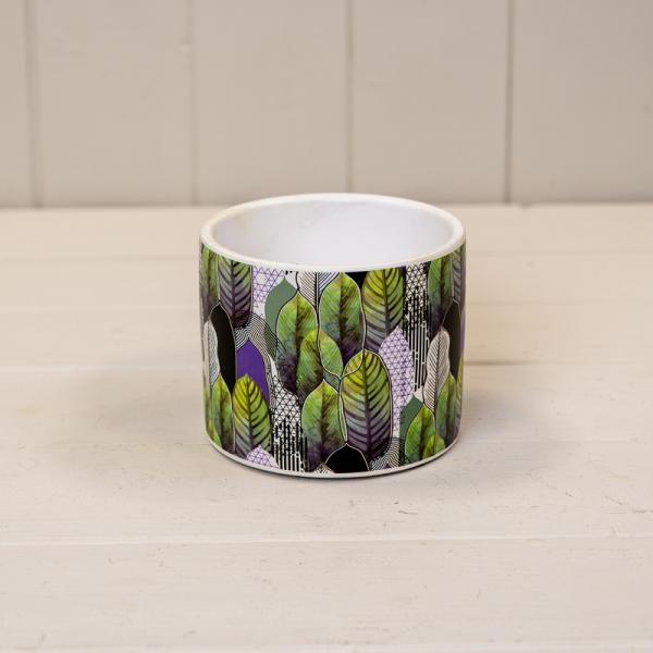 Extra Small Geo Leaf Pot H8.5cm D10.5cm CL