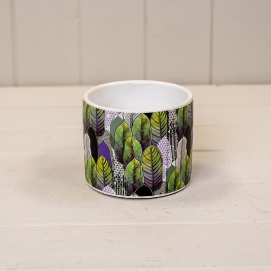 Extra Small Geo Leaf Pot H8.5cm D10.5cm CL