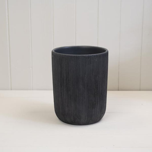 Slate Grey Cylinder Pot TD16.5cm H21cm