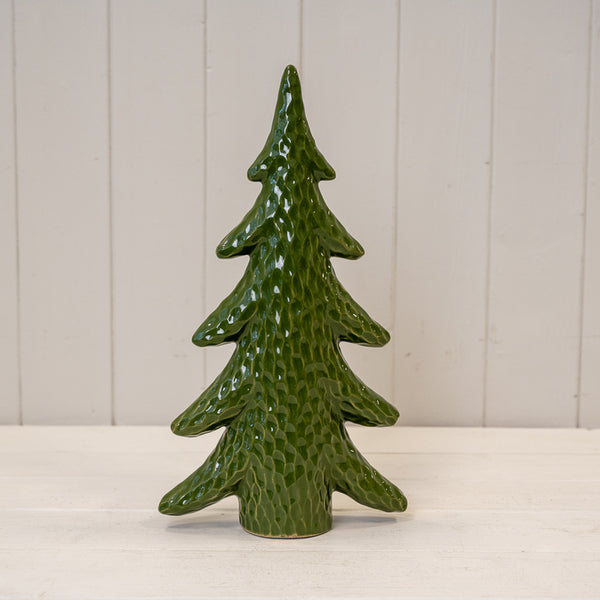 Extra Large Dimpled Green Ceramic Christmas Tree Ornament