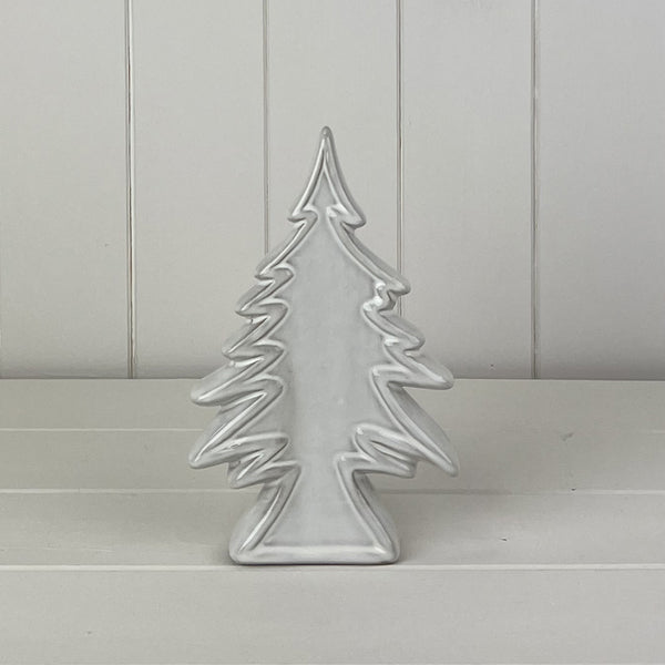 Glazed Ceramic Christmas Tree Ornament with Textured Detail L13xD4.2xH20.2cm  Weight-500g