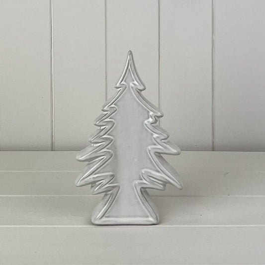 Glazed Ceramic Christmas Tree Ornament with Textured Detail L13xD4.2xH20.2cm  Weight-500g