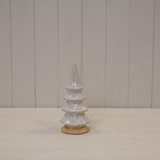Stone Glazed Ceramic Christmas Tree in Small with Textured Base
