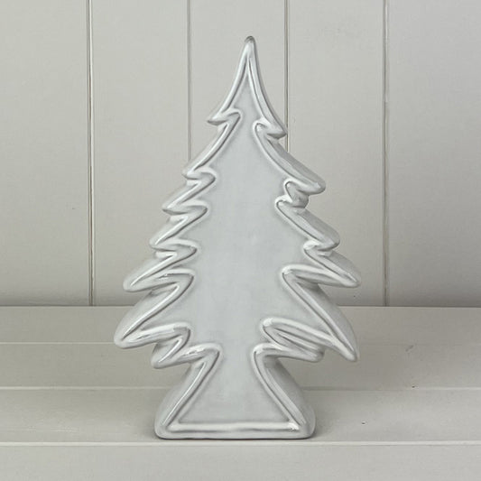 Glazed Ceramic Chritsmas Tree Ornament with Textured Detail L16xD4.5xH26cm  Weight-695g