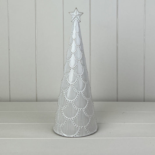 Glazed Ceramic Tree Ornament with Textured Detail L11.1xD11.1xH29.7cm  Weight-565g