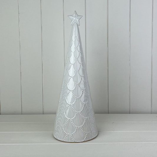 Glazed Ceramic Tree Ornament with Textured Detail L14.2xD14.2xH38.2cm  Weight-959g