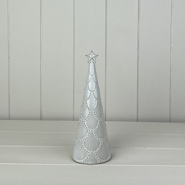 Glazed Ceramic Tree Ornament with Textured Detail L7.8xD7.8xH20.9cm  Weight-272g