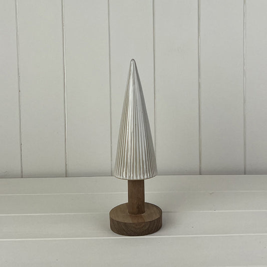 Glazed Ceramic Tree Ornament with Textured Detail L8xD8x25cm  Weight-256g