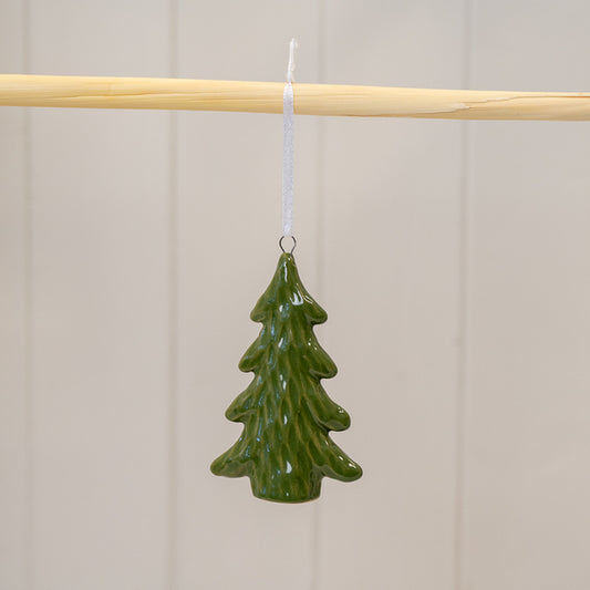 Hanging Green Ceramic Dimpled Tree