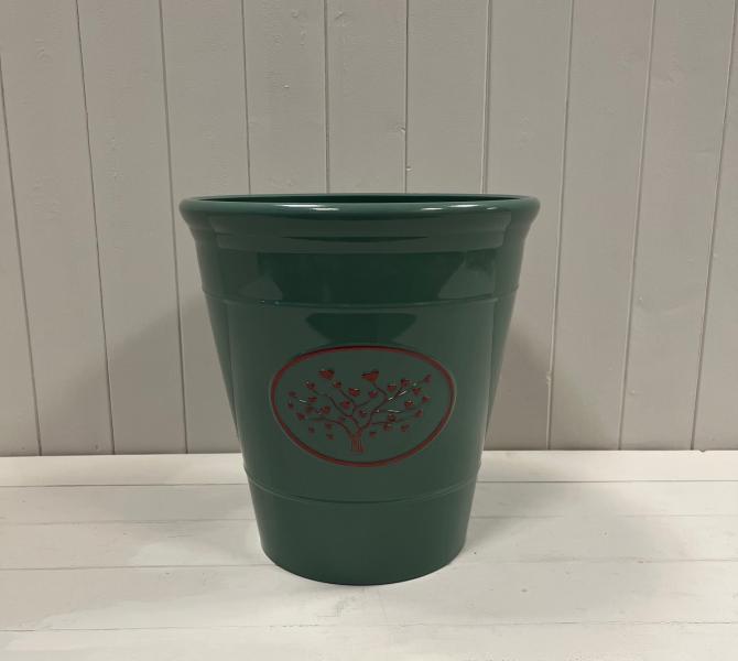 Green Round Love Heart Tree Recycled Plastic Planter D30cm 13LTR  Weight 690g
