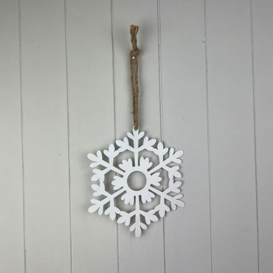 White Metal Snowflake 18x1x20.5cm