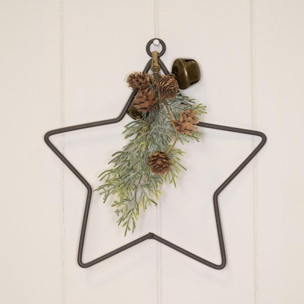 Wire Star Wreath with Foliage Diameter 20cm D5cm  Weight-89g