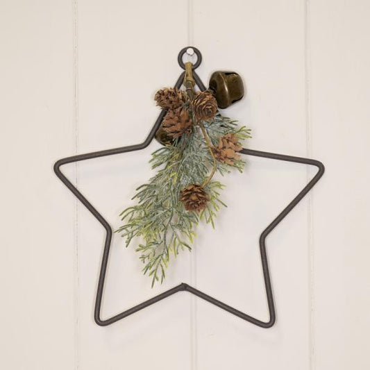 Wire Star Wreath with Foliage Diameter 20cm D5cm  Weight-89g