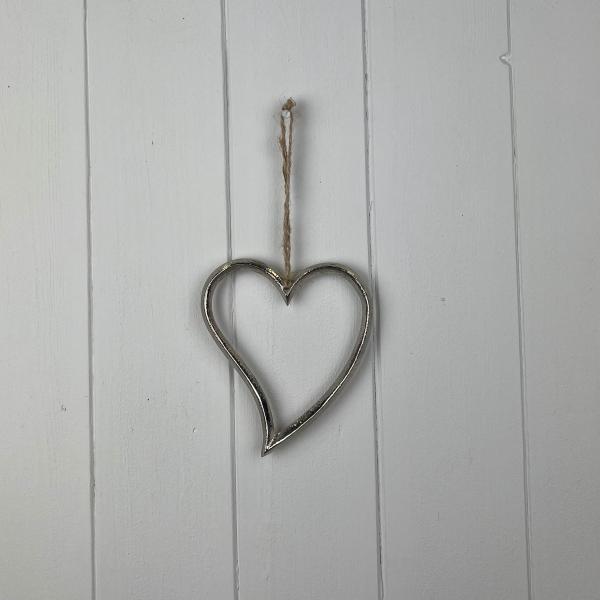 Silver Metal Heart 10cm