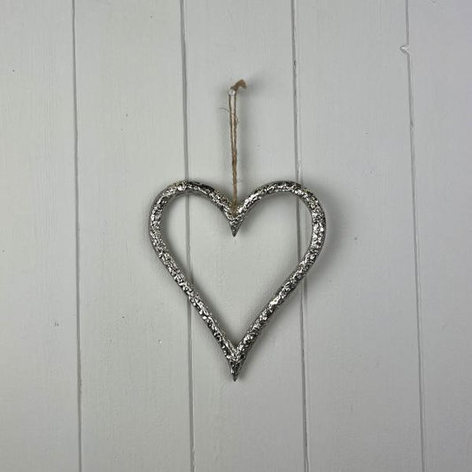 Silver Metal Heart 14cm