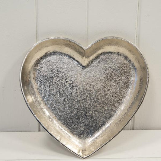 Silver Heart Shape Plate 22.5x21.5x2.5cm Weight-347g