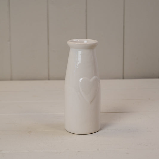Ceramic vase with heart 6x14.5cm