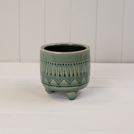Green Ceramic Pot (12.5cm) TD12.5 x BD11.6 x H12.3cm