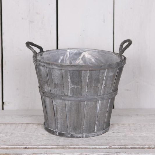 Greywashed Wooden Barrel 31cm