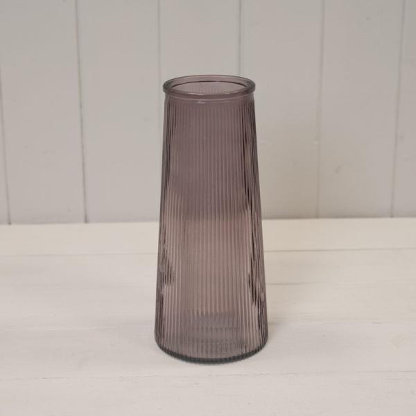 Amethyst Tall Ribbed Vase H22.5cm