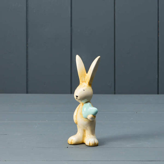 Ceramic Rabbit with Heart H14.5 W5.5 D4.7