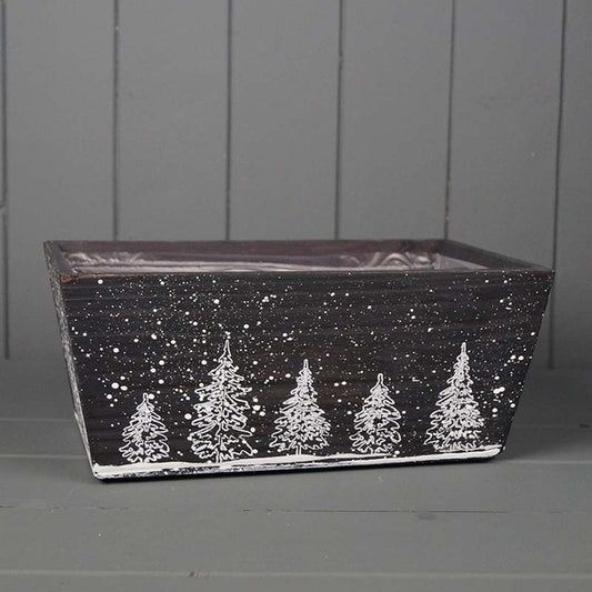 Winter Wonderland Wooden Trough Large TD28 x18cm  H12cm   B24 x14cm