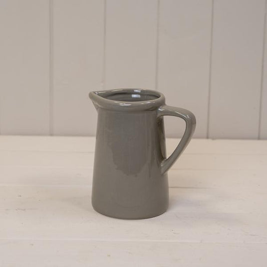 Medium Grey Ceramic Jug TD8cm H14cm B11.5cm